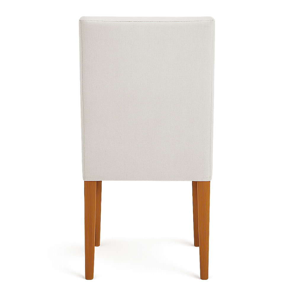Kit 06 Cadeiras de Jantar Estofada Siena Linho Pés Trapézio Castanho - Pallazio