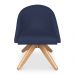 Kit 06 Poltronas Cadeira Giratória Bela Suede Azul Marinho Base de Madeira - Pallazio