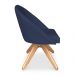 Kit 06 Poltronas Cadeira Giratória Bela Suede Azul Marinho Base de Madeira - Pallazio