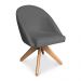 Kit 06 Poltronas Cadeira Giratória Bela Suede Grafite Base de Madeira - Pallazio