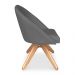 Kit 06 Poltronas Cadeira Giratória Bela Suede Grafite Base de Madeira - Pallazio