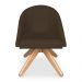 Kit 06 Poltronas Cadeira Giratória Bela Suede Marrom Base de Madeira - Pallazio