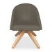 Kit 06 Poltronas Cadeira Giratória Bela Suede Marrom Rato Base de Madeira - Pallazio