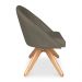 Kit 06 Poltronas Cadeira Giratória Bela Suede Marrom Rato Base de Madeira - Pallazio