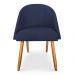 Kit 08 Cadeiras Jantar Bela Suede Azul Marinho Pés Palito Castanho - Pallazio