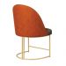 Kit 08 Cadeiras Poltrona de Jantar Bela Corano Nozes e Linho Grafite Base Metálica Industrial Dourado - Pallazio