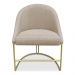 Kit 08 Cadeiras Poltrona de Jantar Bela Suede Bege Base Metálica Industrial Dourado - Pallazio