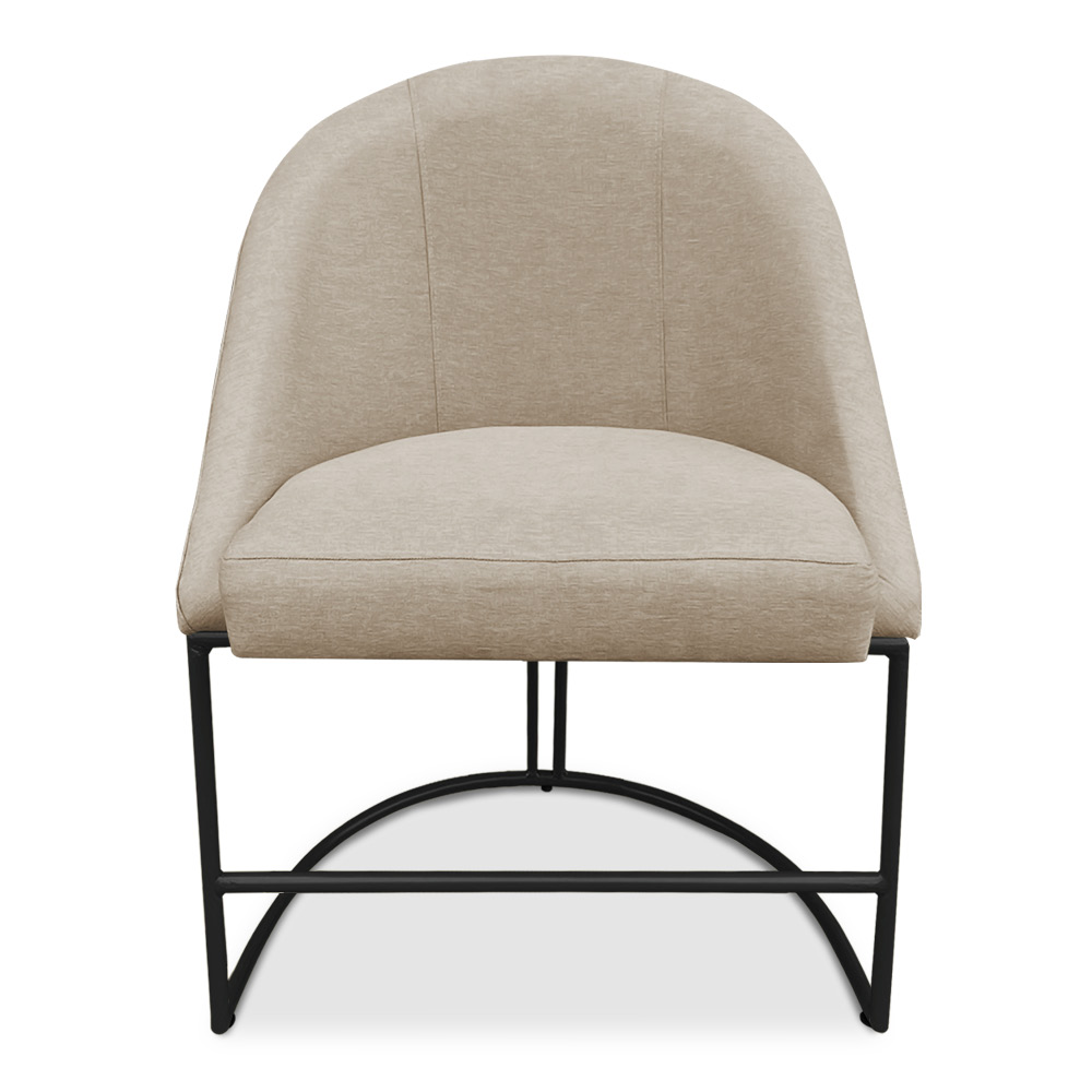 Kit 08 Cadeiras Poltrona de Jantar Bela Suede Bege Base Metálica Industrial Preto - Pallazio