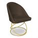 Kit 08 Cadeiras Poltrona de Jantar Bela Suede Marrom Base Metálica Luxo Dourado - Pallazio