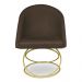 Kit 08 Cadeiras Poltrona de Jantar Bela Suede Marrom Base Metálica Luxo Dourado - Pallazio