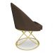Kit 08 Cadeiras Poltrona de Jantar Bela Suede Marrom Base Metálica Luxo Dourado - Pallazio