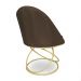 Kit 08 Cadeiras Poltrona de Jantar Bela Suede Marrom Base Metálica Luxo Dourado - Pallazio