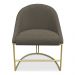 Kit 08 Cadeiras Poltrona de Jantar Bela Suede Marrom Rato Base Metálica Industrial Dourado - Pallazio