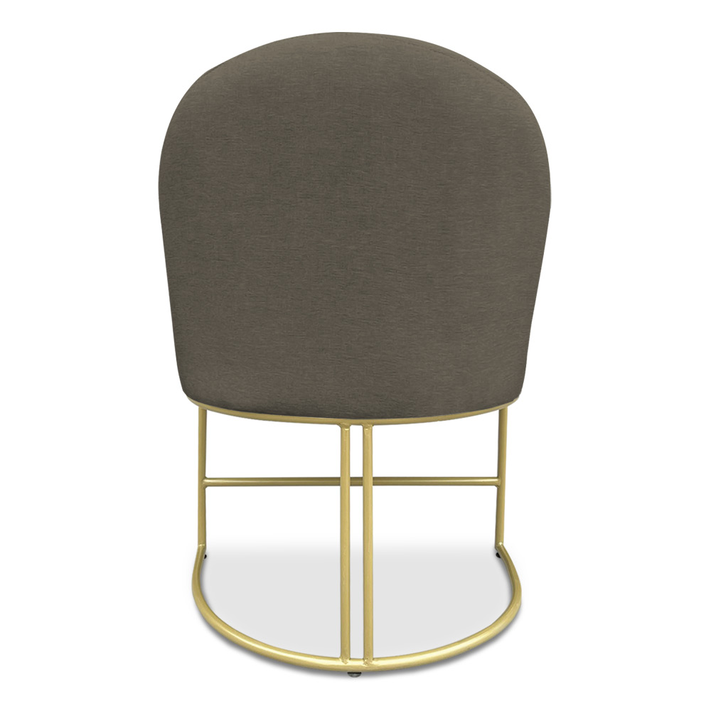 Kit 08 Cadeiras Poltrona de Jantar Bela Suede Marrom Rato Base Metálica Industrial Dourado - Pallazio
