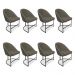 Kit 08 Cadeiras Poltrona de Jantar Bela Suede Marrom Rato Base Metálica Industrial Preto - Pallazio