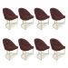 Kit 08 Cadeiras Poltrona de Jantar Bela Suede Marsala Base Metálica Industrial Dourado - Pallazio