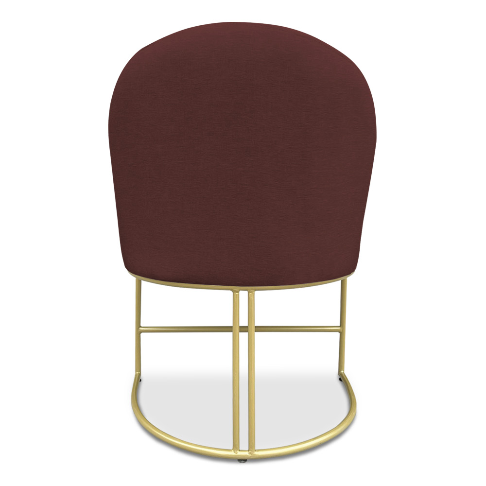 Kit 08 Cadeiras Poltrona de Jantar Bela Suede Marsala Base Metálica Industrial Dourado - Pallazio