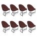 Kit 08 Cadeiras Poltrona de Jantar Bela Suede Marsala Base Metálica Industrial Preto - Pallazio