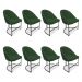 Kit 08 Cadeiras Poltrona de Jantar Bela Suede Verde Base Metálica Industrial Preto - Pallazio