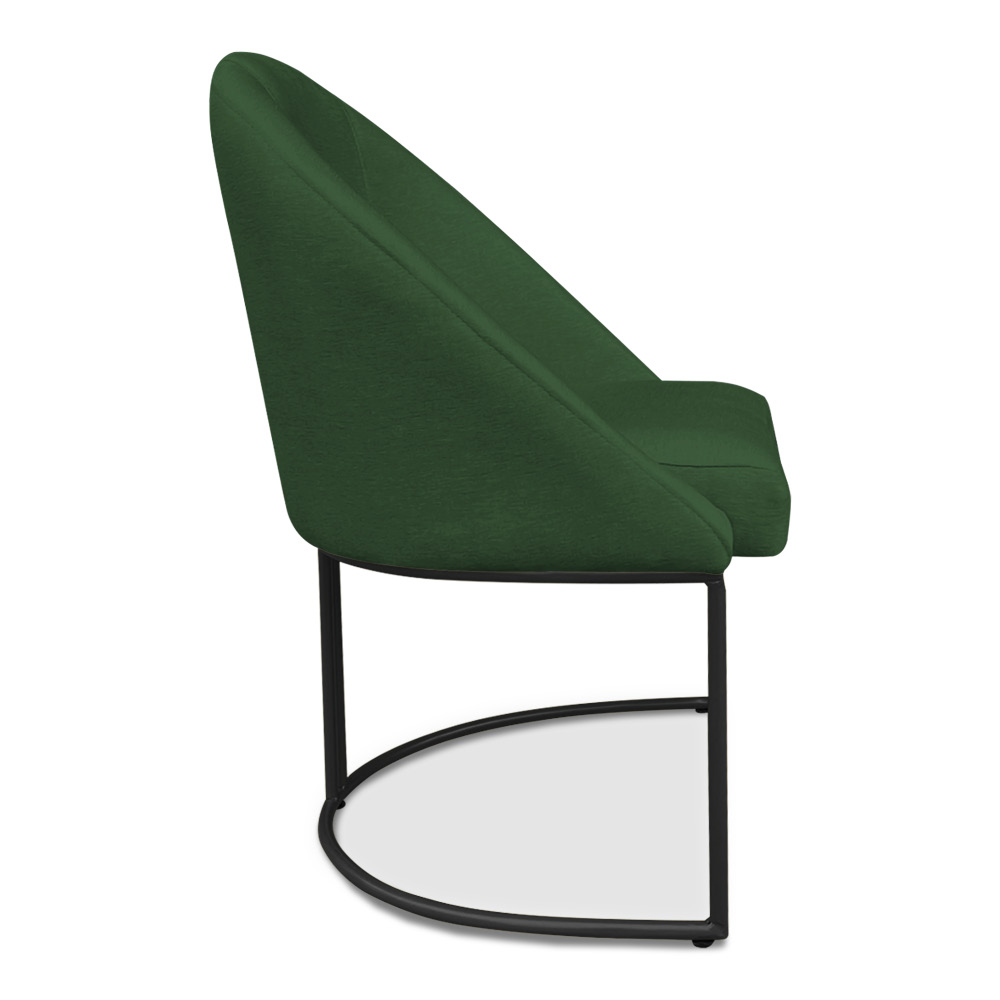 Kit 08 Cadeiras Poltrona de Jantar Bela Suede Verde Base Metálica Industrial Preto - Pallazio