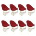Kit 08 Cadeiras Poltrona de Jantar Bela Suede Vermelho Base Metálica Industrial Dourado - Pallazio
