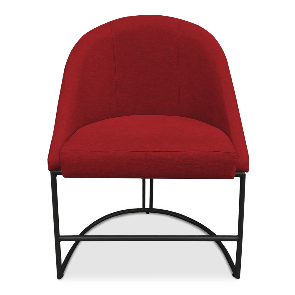 Kit 08 Cadeiras Poltrona de Jantar Bela Suede Vermelho Base Metálica Industrial Preto - Pallazio