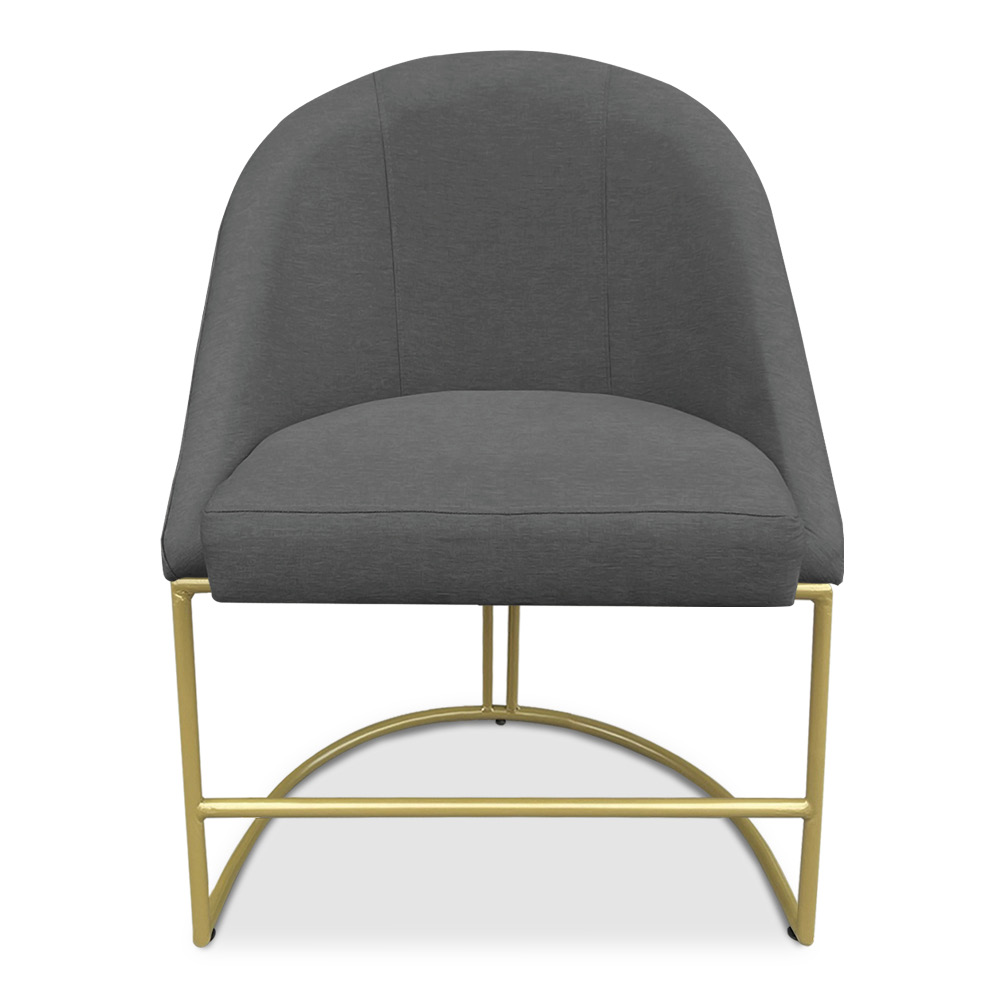 Kit 08 Cadeiras Poltrona de Jantar Bela Veludo Grafite Base Metálica Industrial Dourado - Pallazio