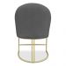 Kit 08 Cadeiras Poltrona de Jantar Bela Veludo Grafite Base Metálica Industrial Dourado - Pallazio