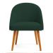 Kit 08 Cadeiras Poltrona de Jantar Luna Suede Verde Pés Palito Castanho - Pallazio