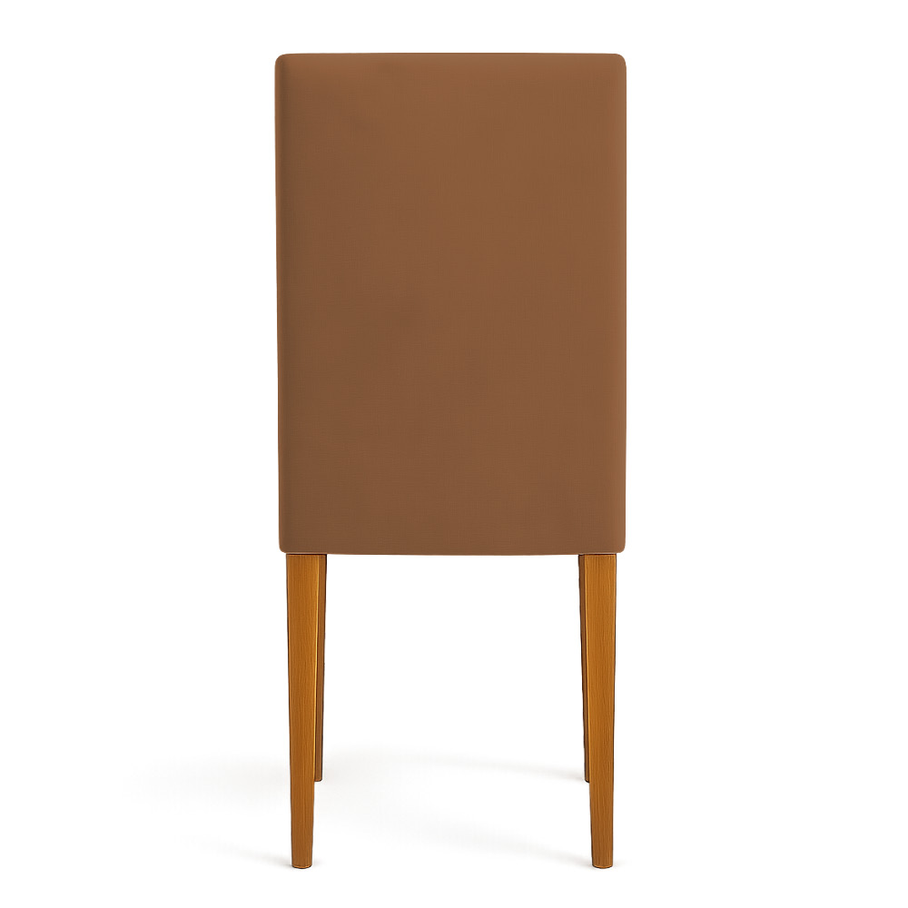 Kit 08 Cadeiras de Jantar Estofada Siena Veludo Terracota Pés Trapézio Castanho - Pallazio