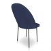 Kit 2 Cadeiras Poltrona de Jantar Ariel Suede Azul Marinho Pés de Ferro Preto - Pallazio