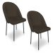 Kit 2 Cadeiras Poltrona de Jantar Ariel Suede Marrom Pés de Ferro Preto - Pallazio