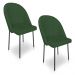 Kit 2 Cadeiras Poltrona de Jantar Ariel Suede Verde Pés de Ferro Preto - Pallazio
