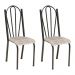 Kit 2 Cadeiras de Cozinha Alasca Estampado Rattan Pés de Ferro Cromo Preto - Pallazio