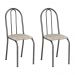 Kit 2 Cadeiras de Cozinha Califórnia Estampado Rattan Bege Pés de Ferro Preto - Pallazio