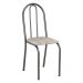 Kit 2 Cadeiras de Cozinha Califórnia Estampado Rattan Bege Pés de Ferro Preto - Pallazio