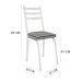 Kit 2 Cadeiras de Cozinha Luisiana Estampado Platina Pés de Ferro Branco - Pallazio