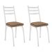 Kit 2 Cadeiras de Cozinha Luisiana Estampado Rattan Bege Pés de Ferro Branco - Pallazio