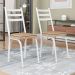 Kit 2 Cadeiras de Cozinha Luisiana Estampado Rattan Bege Pés de Ferro Branco - Pallazio