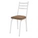 Kit 2 Cadeiras de Cozinha Luisiana Estampado Rattan Bege Pés de Ferro Branco - Pallazio