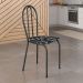 Kit 2 Cadeiras de Cozinha Texas Estampado Preto Florido Pés de Ferro Cromo Preto - Pallazio