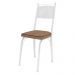 Kit 2 Cadeiras de Cozinha Virginia Estampado Rattan Bege Pés de Ferro Branco - Pallazio