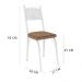 Kit 2 Cadeiras de Cozinha Virginia Estampado Rattan Bege Pés de Ferro Branco - Pallazio
