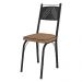 Kit 2 Cadeiras de Cozinha Virginia Estampado Rattan Bege Pés de Ferro Preto - Pallazio