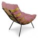 Kit 2 Poltronas Costela Suede Rosê Base Metálica - Pallazio