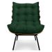 Kit 2 Poltronas Costela Suede Verde Base Metálica - Pallazio