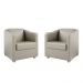 Kit 2 Poltronas Decorativa Ana Corano Bege Pés Cromado - Pallazio