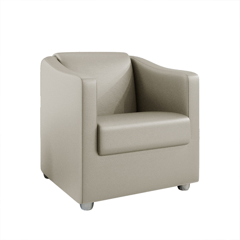 Kit 2 Poltronas Decorativa Ana Corano Bege Pés Cromado - Pallazio