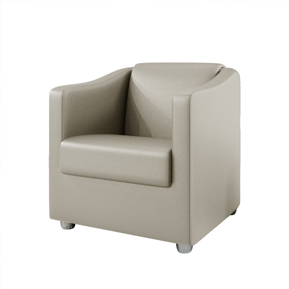 Kit 2 Poltronas Decorativa Ana Corano Bege Pés Cromado - Pallazio