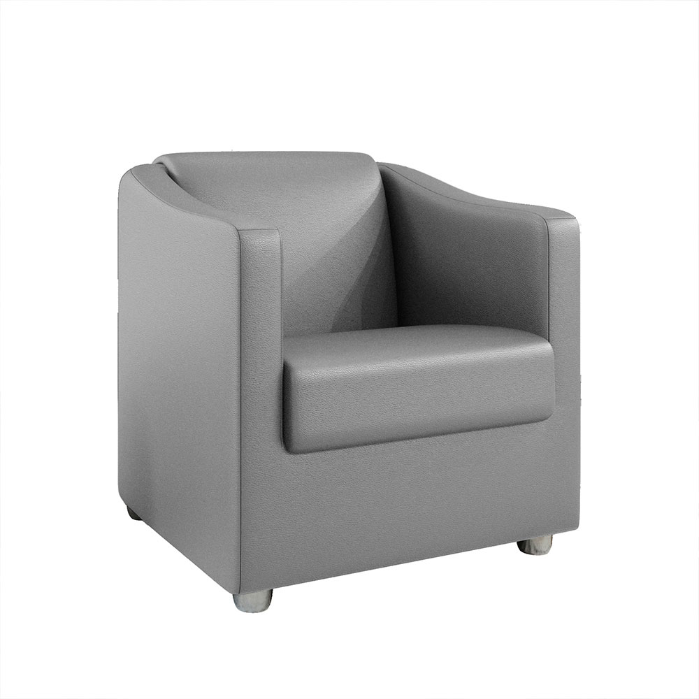 Kit 2 Poltronas Decorativa Ana Corano Cinza Pés Cromado - Pallazio